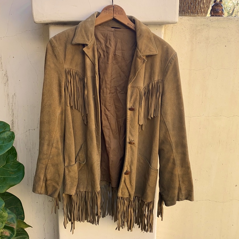 Vintage Western Fringe Suede Jacket
